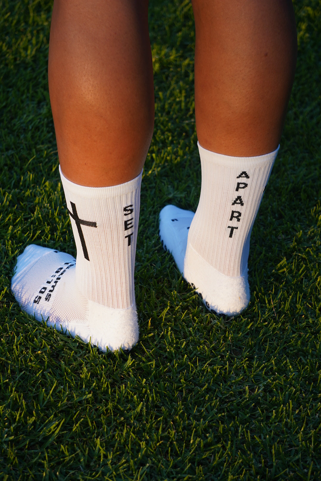 White Signature Grip Socks