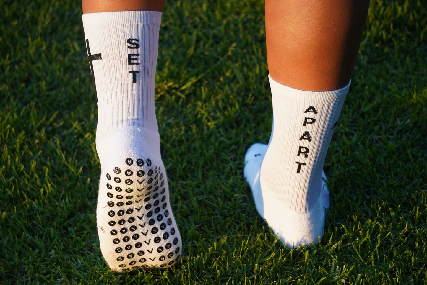 White Signature Grip Socks