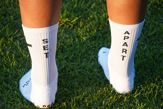 White Signature Grip Socks