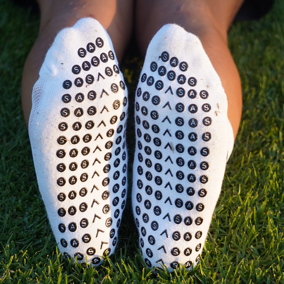 White Signature Grip Socks